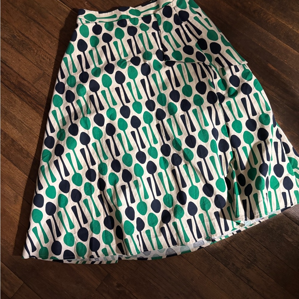 Anthropologie Teal and Navy A-Line Skirt